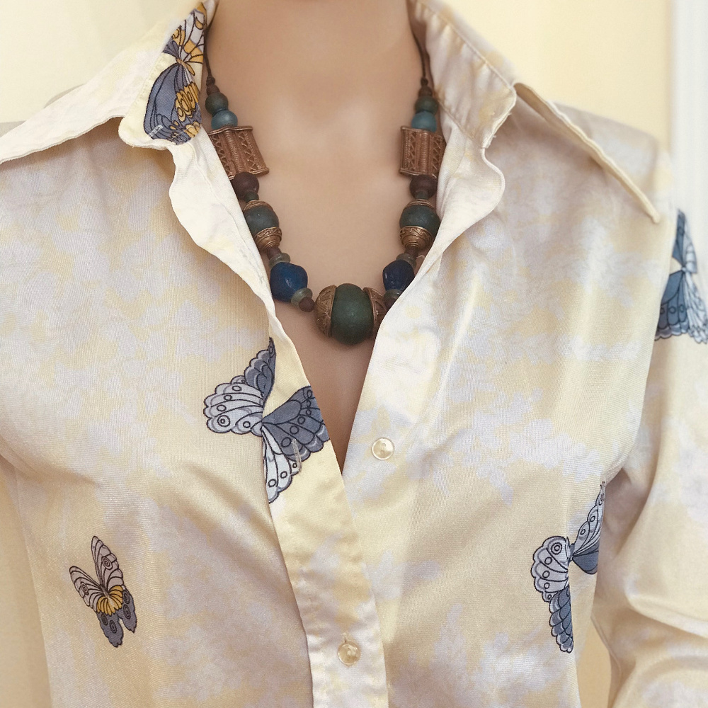 Butterfly button down shirt